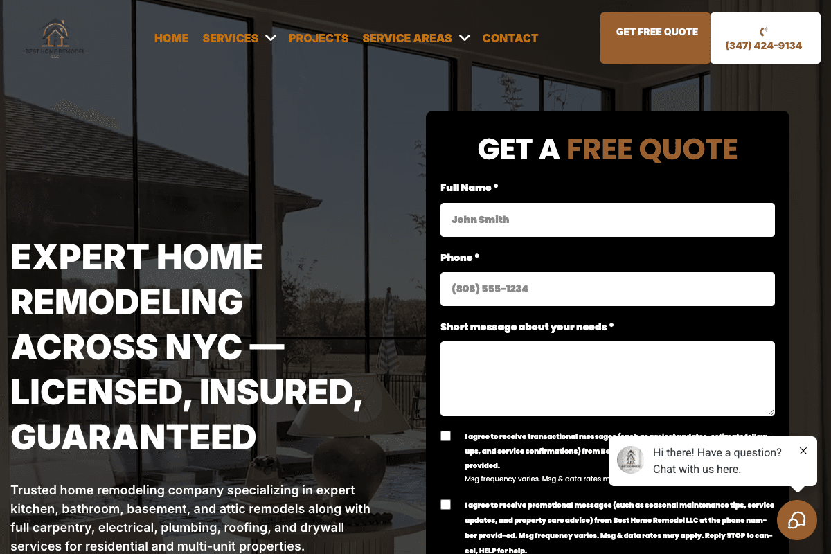 Best Home Remodel LLC – website built by Website Builders America