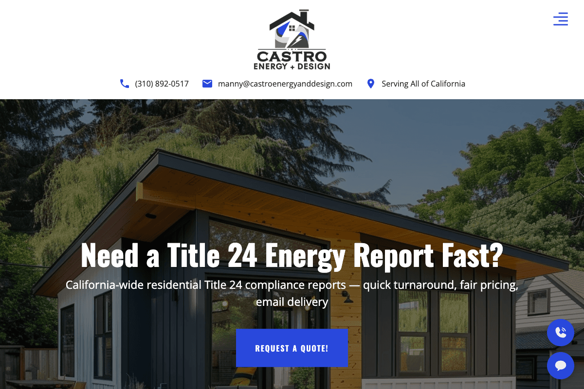 Castro Energy & Design – website built by Website Builders America