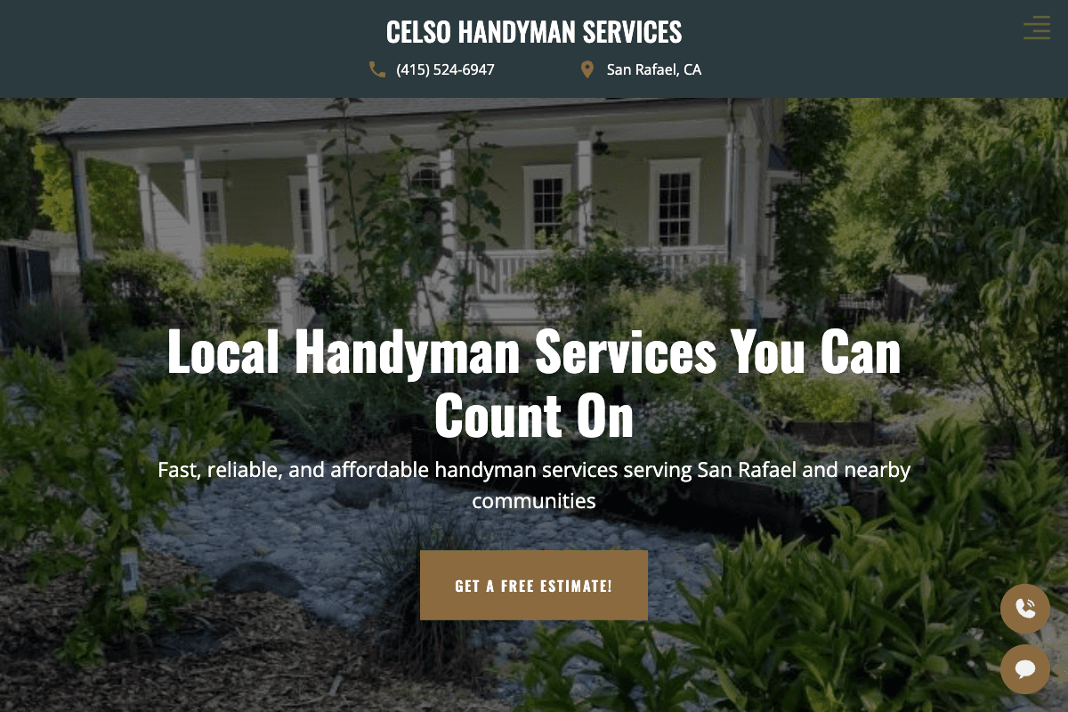 Celso Handyman Services – website built by Website Builders America