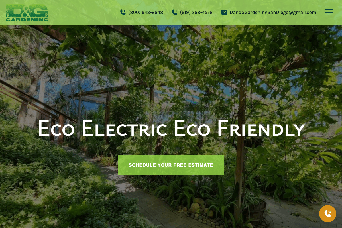 D&G Gardening – website built by Website Builders America