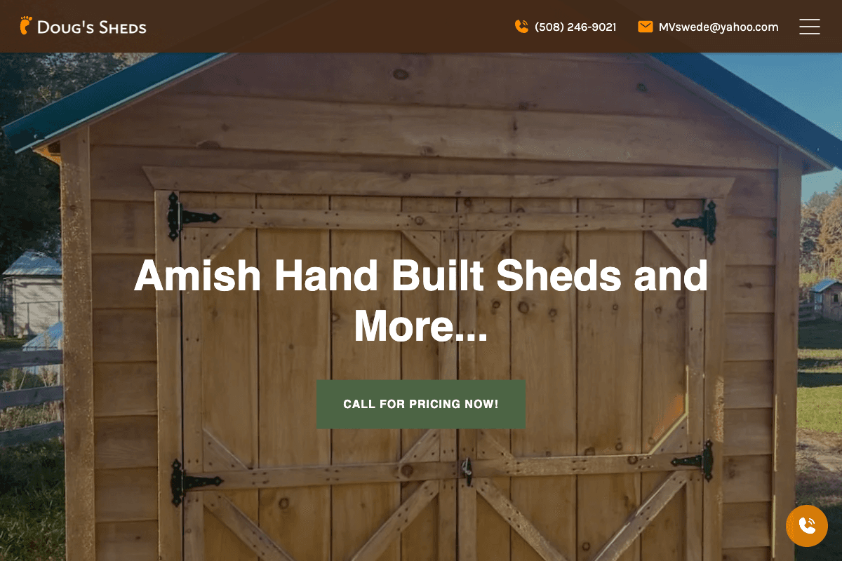 Doug's Sheds – website built by Website Builders America
