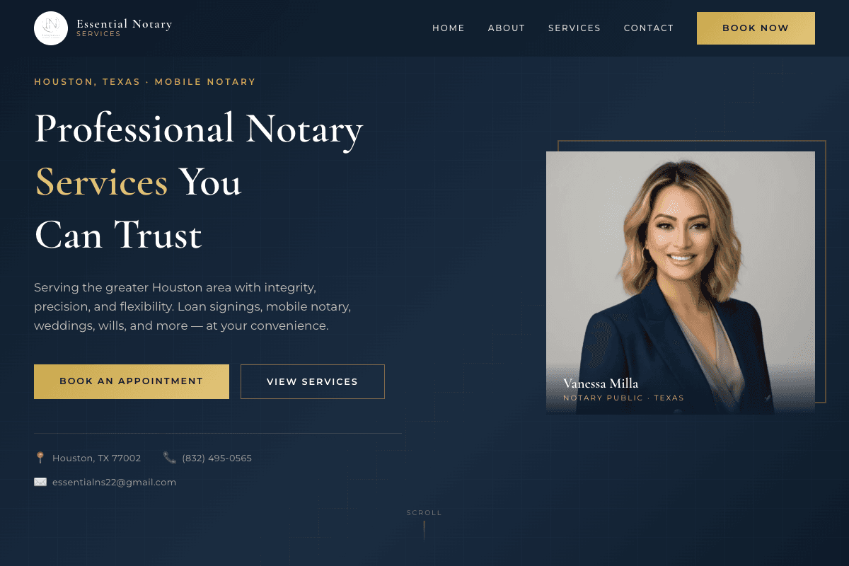 Essential Notary Services – website built by Website Builders America