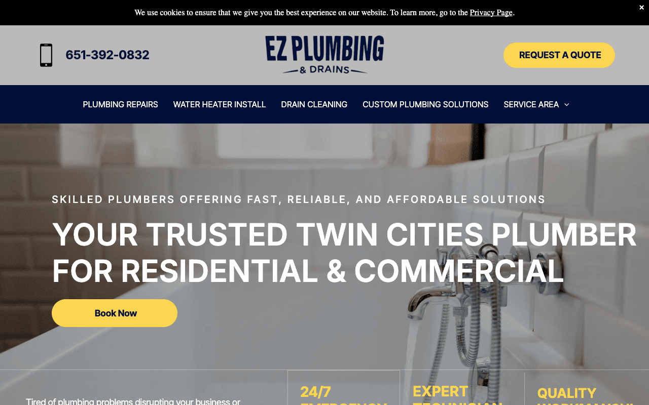 Screenshot of https://ezplumbingmn.com/