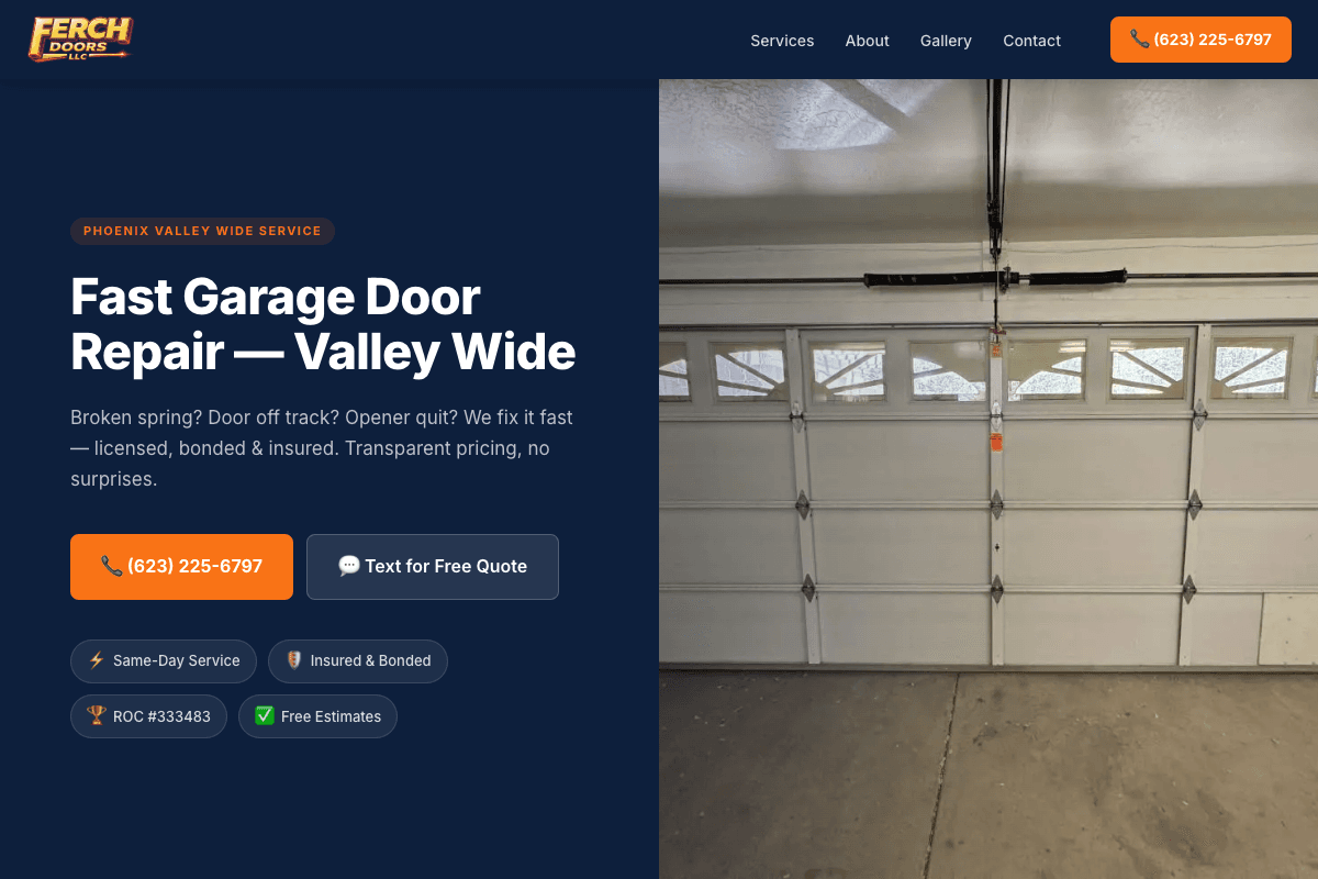Ferch Doors LLC – website built by Website Builders America