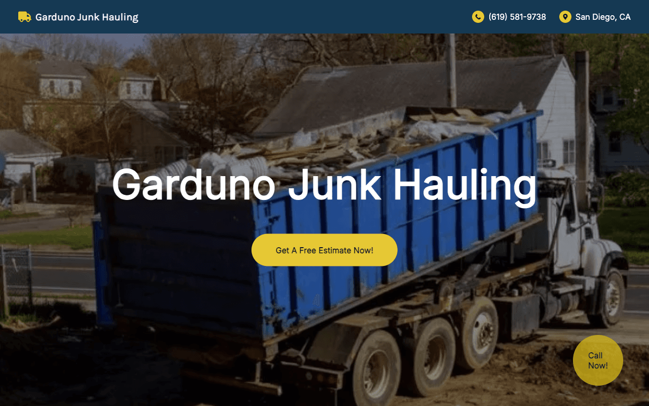 Screenshot of https://www.gardunojunkremoval.com/