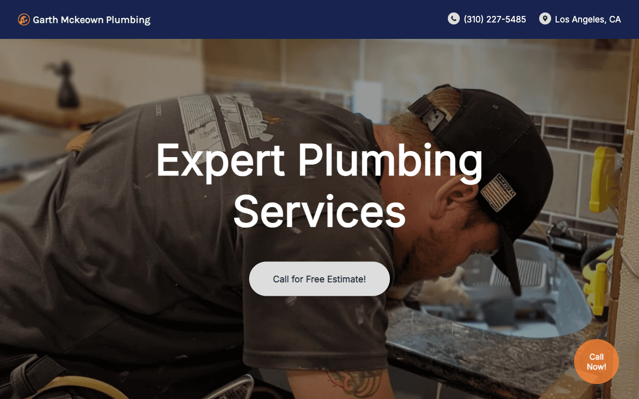 Screenshot of https://www.gmplumbingla.com/