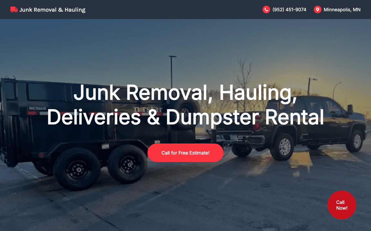 Screenshot of https://www.hauldaddie.com/
