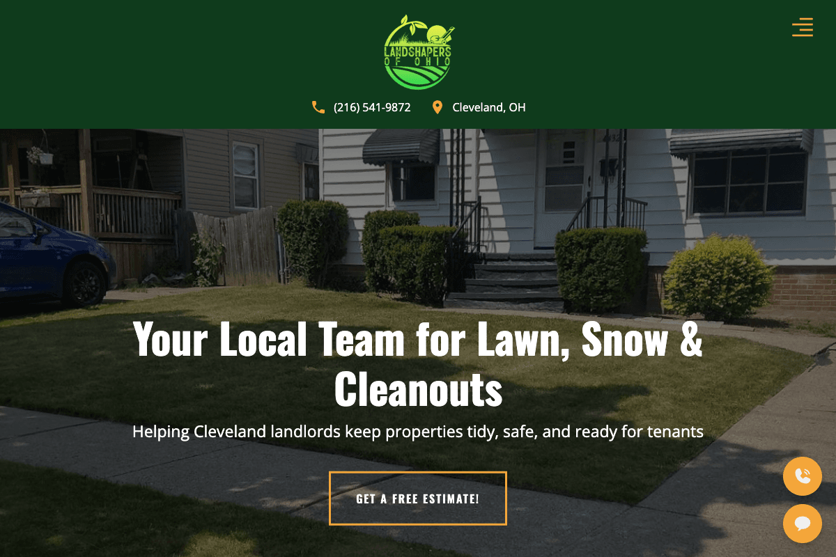 Landshapers of Ohio – website built by Website Builders America