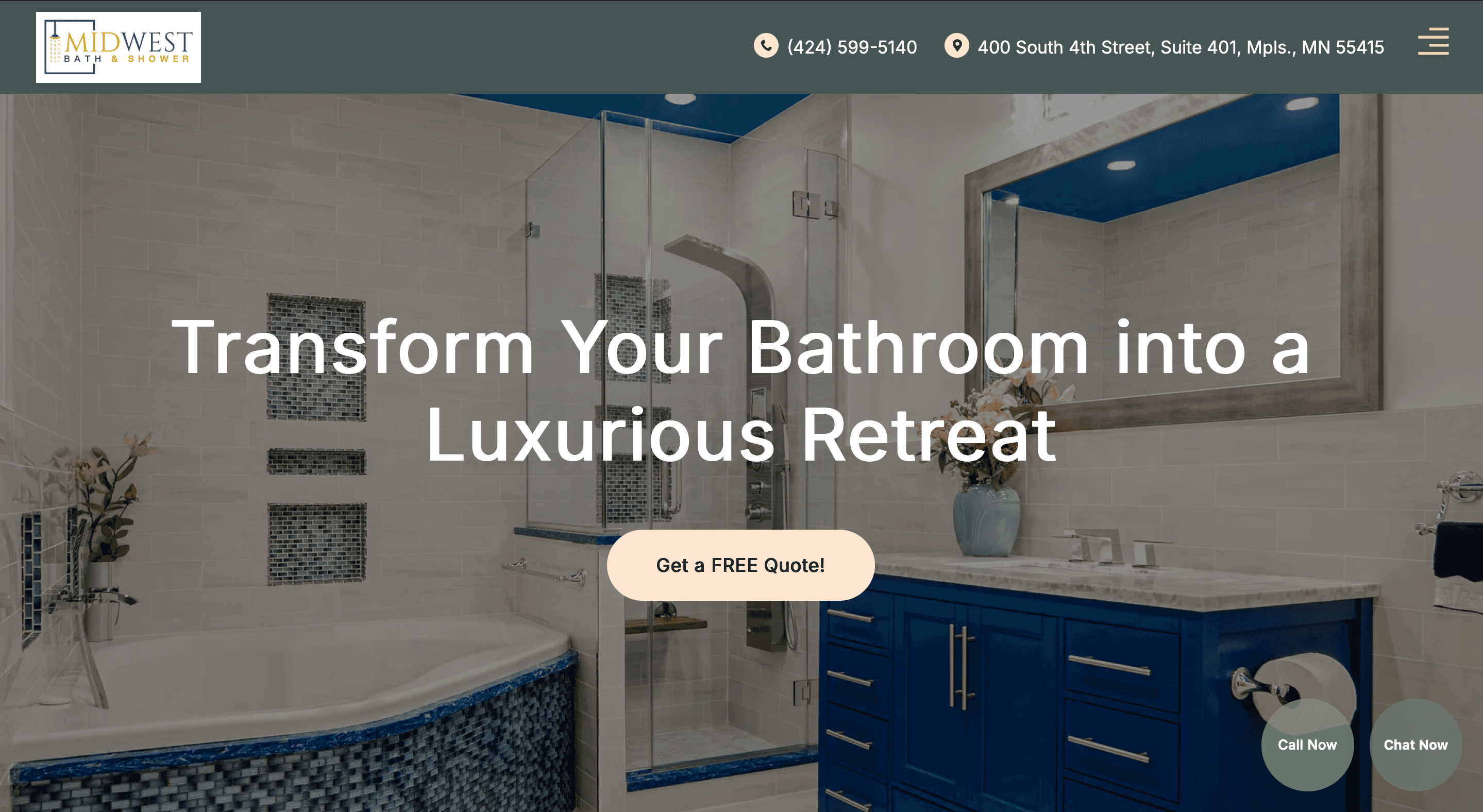 Screenshot of https://www.midwestbathandshower.com
