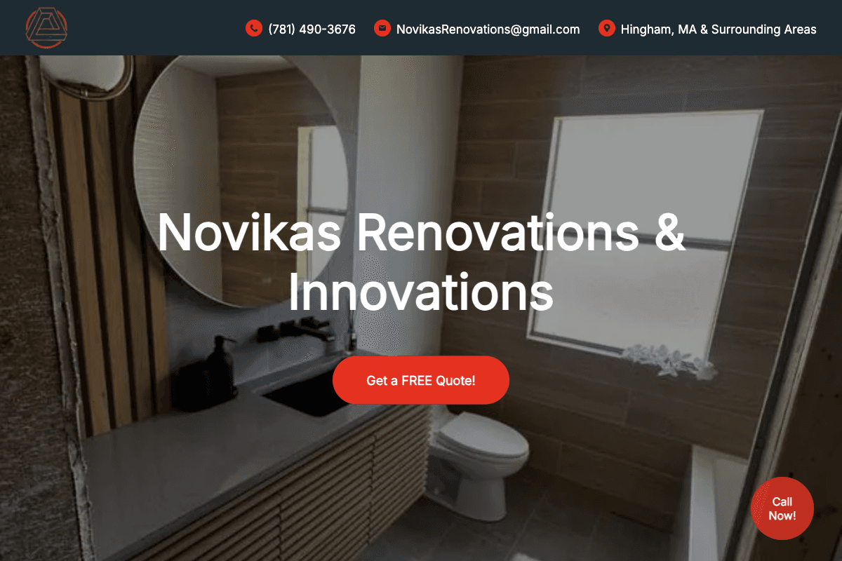 Novikas Renovations & Innovations – website built by Website Builders America