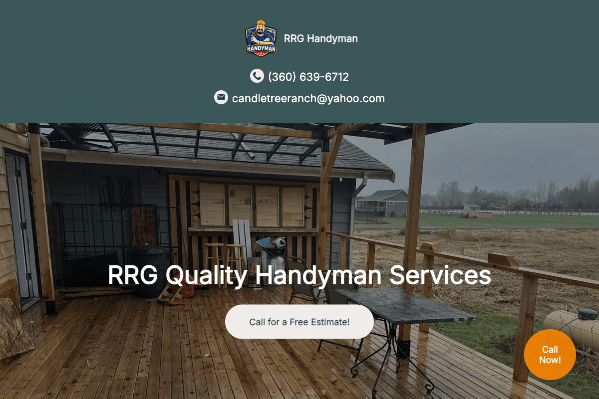 RRG Handyman – website built by Website Builders America