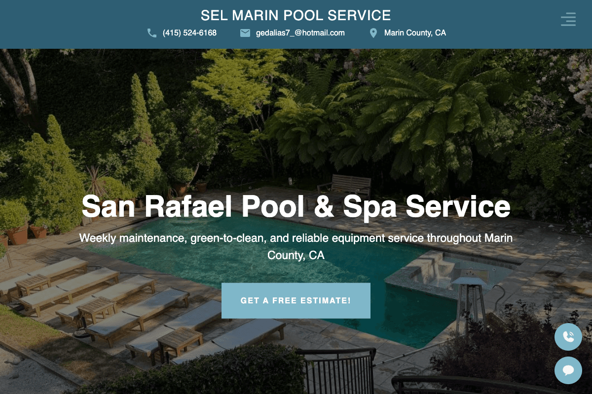 Sel Marin Pool Service – website built by Website Builders America