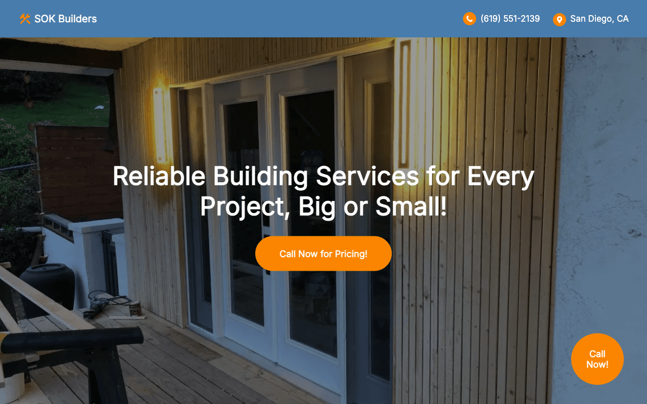 SOK Builders – website built by Website Builders America