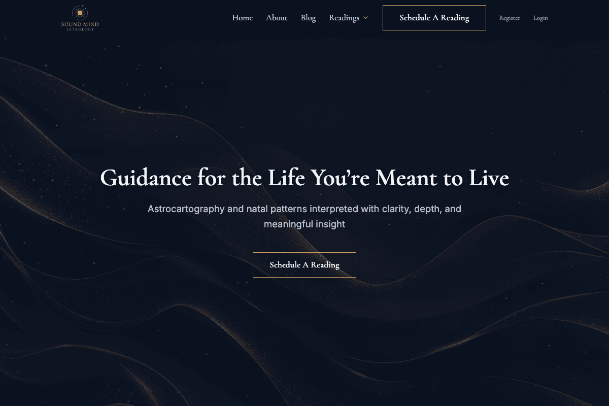 Sound Mind Astrology – website built by Website Builders America