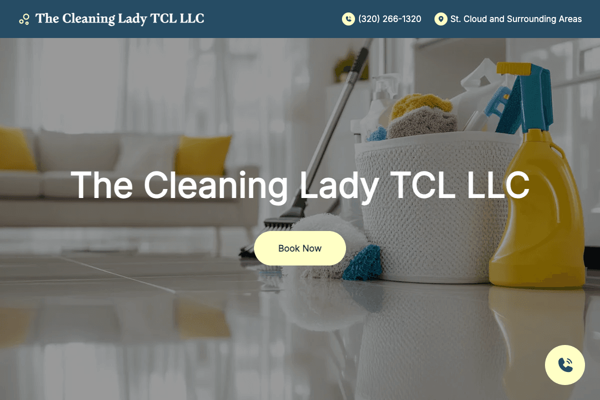 The Cleaning Lady TCL LLC – website built by Website Builders America