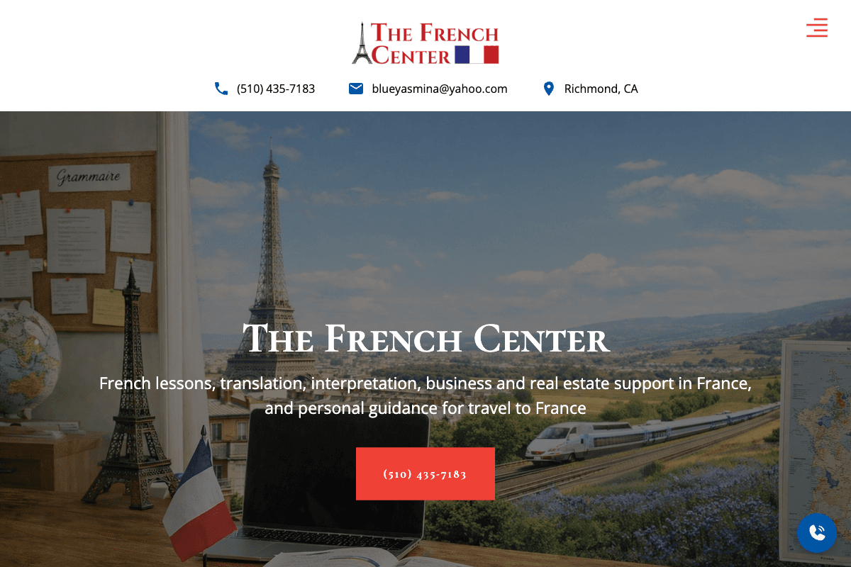 The French Center – website built by Website Builders America