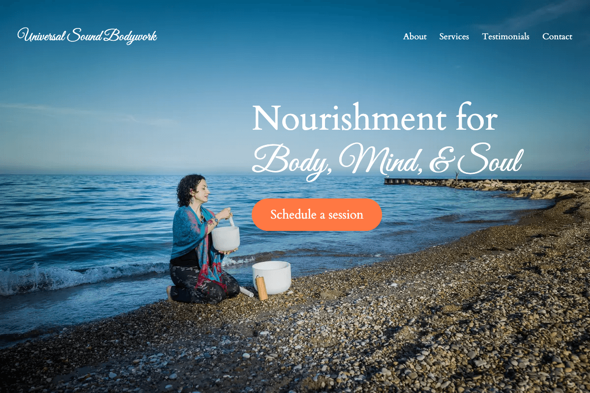 Universal Sound Bodywork – website built by Website Builders America
